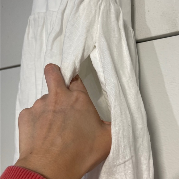 J CREW WOMENS HALTER MIXY MIDI LONG DRESS LINEN WHITE MEDIUM CL648 - Picture 7 of 9